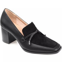 Journee Collection Women Block Heel Slip On Loafers Crawford Size US 11M Black - £10.25 GBP