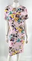 Nation LTD Dress Womens Size 12 Pink Blue Floral Sheath Short Sleeve Bac... - £23.37 GBP
