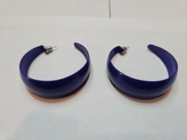 Blue Hoop/Circle Earrings, 1.75&#39;&#39; Diameter Vintage  - $9.99