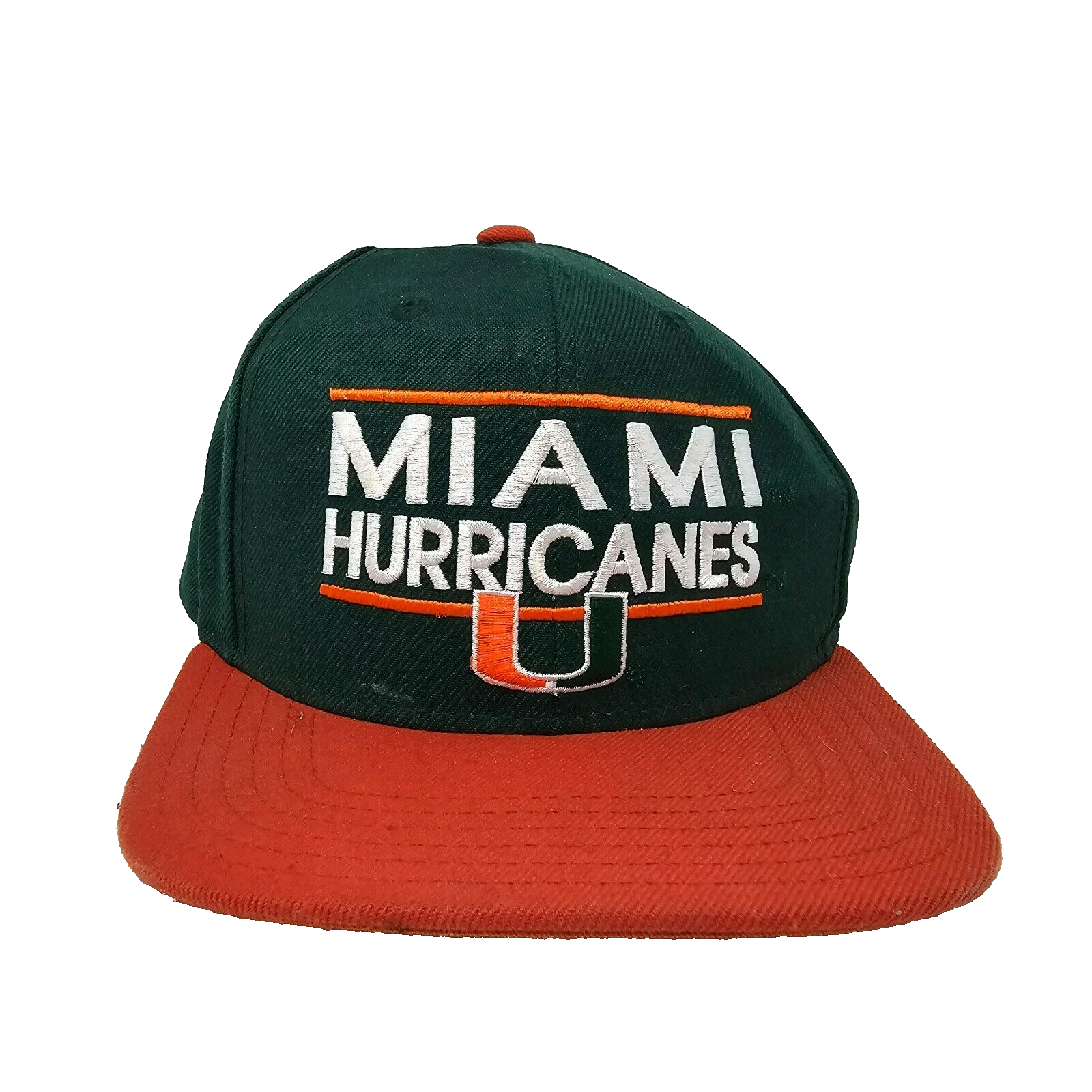 Adidas Youth Orange Green Baseball Hat Cap Adjustable UM Miami Hurricanes - £11.70 GBP