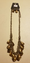 Paparazzi Short Necklace & Earring Set (New) #717 Brass Curled Charms - $7.61