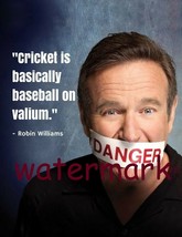 Robin Williams &quot;Cricket Is Basically Baseball On Valium&quot; Quote Publicity Photo - £7.88 GBP