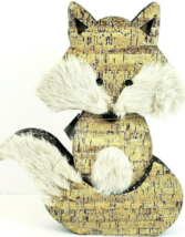 Furry Fox Figure Corrugated With Frosted Glitter 14&quot; x 11&quot; x 2&quot; NWT - $16.82