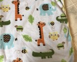 Circo Safari Jungle Zoo Animals Baby Blanket Yellow Sherpa Giraffe Eleph... - £25.90 GBP