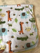 Circo Safari Jungle Zoo Animals Baby Blanket Yellow Sherpa Giraffe Elephant Owl - $32.25