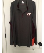 Virginia Tech Hokies Men&#39;s Gray 1/4 Zip Pullover Shirt Top Active Size XXL - $40.74