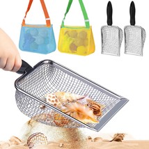 2Pcs Beach Mesh Shovel With 2Pcs Mesh Beach Bag For Shell Collecting, Sand Scoop - £23.58 GBP