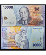 Indonesia P165, 10000 Rupiah, magnolia / Tari Pakarena (dancer w fan) UN... - $75.39 MXN