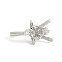 Heart Diamond Engagement Ring Setting Mounting 14K White Gold .33 CTW - £1,115.10 GBP