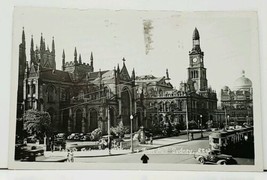 Australia RPPC St. Andrews Cathedral &amp; Town Hall Sydney Real Photo Postcard I9 - £8.75 GBP