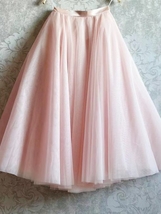 Pink Tutu Circle Midi Skirt Plus Size A-line Tutu Ballerina Skirt Holiday Outfit image 2