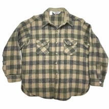Woolrich Shirt Jacket Mens Medium Vintage Wool Buffalo Check Plaid Shacket USA - £84.77 GBP