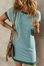 Textured Round Neck Short Sleeve Dress - $25.96
