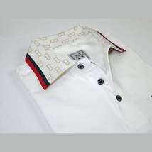 Men Sports Shirt DE-NIKO Short Sleeves Cotton Fashion Polo Shirt DBK113 White image 3