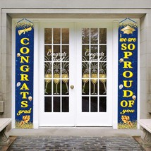 Gold And Blue Purple Graduation Porch Party Decorations,Congrats Grad Banner Cla - $16.99