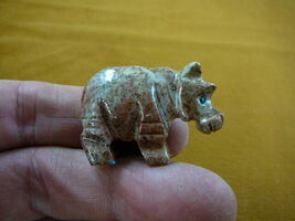 (Y-HIP-23) red tan HIPPO Hippopotamus gem Gemstone carving SOAPSTONE lov... - $8.99