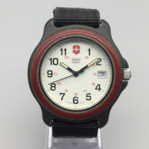 Vintage Swiss Army Watch Unisex Black Red Enamel 50M Leather Band New Battery a7 - £62.62 GBP