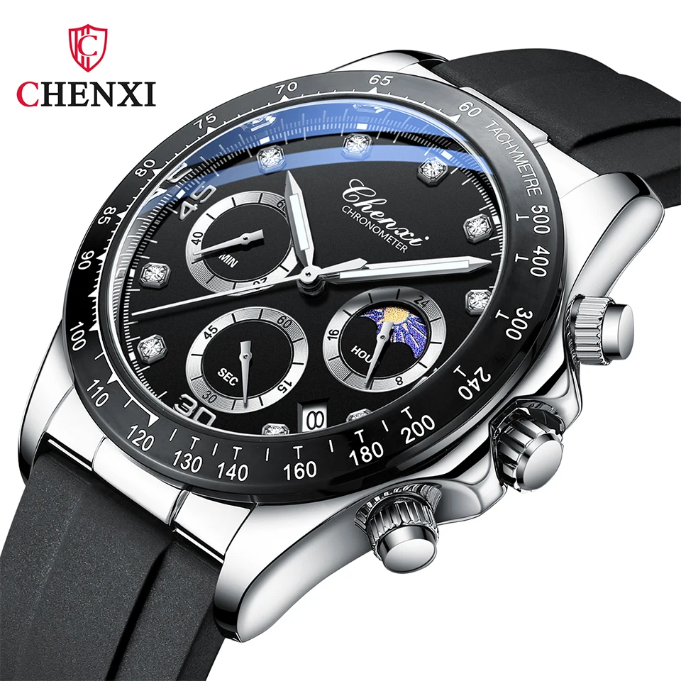 New Watches Man Sport Fashion Casual Quartz Wristwatches Waterproof Moon... - $35.13