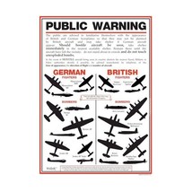 World War 2 Public Warning Aircraft Identification Poster - A3  - $20.00