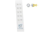 6mm Women&#39;s Earrings .925 Gold Plated 379104 - £15.14 GBP
