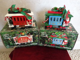 Two Lighted Cable Car Ornaments by Noma Christmas Ornaments (#2689) - £21.22 GBP