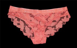 Juicy Couture Crocheted See-Through Solid Flowers Coral-Pink Lace Panties Wm&#39;s - £7.18 GBP