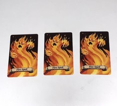 HeroQuest Milton Bradley Board Game 1990 Original 3 Fire Spell Cards - $12.91