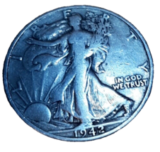 ½ Half Dollar Walking Liberty Silver Coin 1942 S San Francisco Mint 50C KM#142 - £14.37 GBP