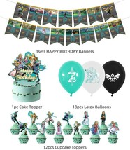 The Zelda Birthday Party Decorations,Cake Topper,Cupcake Toppers,Balloons - £18.99 GBP