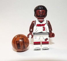 Minifigure Custome Dwyane Wade Miami Heat #3 Nba Basketball  - £5.75 GBP