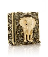 Keren Kopal Elephant hand made  Trinket Box Decorated with  Austrian Cry... - $62.20