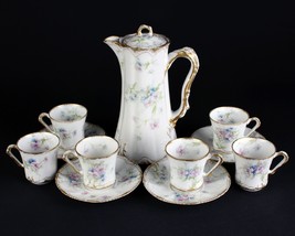 Theodore Haviland Schleiger 156F Limoges 12pc Chocolate Set, France, Double Gold - £914.15 GBP