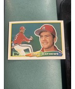 1988 Topps Big Baseball Card Blank Back Error Greg Mathews St Louis Card... - $13.86 CAD