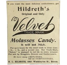 Hildreth&#39;s Velvet Molasses Candy 1894 Advertisement Victorian Snacks ADB... - £7.89 GBP