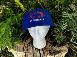 Alabama in Concert Blue Snapback Trucker Hat Cap Vtg 80s Tour Band Country Music - £21.97 GBP