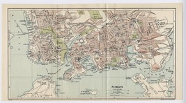 1924 Original Vintage City Map Of Plymouth / Devon / England - £16.85 GBP