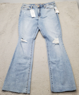 Seven7 Flared Jeans Women&#39;s 12 Blue Denim Stretch Felicity High Rise Sli... - $36.13 CAD