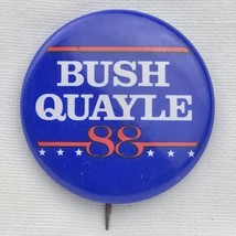 Bush Quayle 1988 Pin Button Pinback Presidential Election USA 88 Vintage 80s - £7.92 GBP