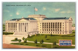 Oklahoma State Capitol Building Oklahoma City OK UNP Linen Postcard N24 - £1.49 GBP