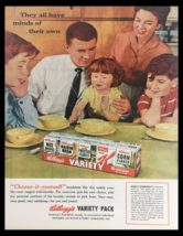 1956 Kellogg&#39;s Variety Pack of Cereals Vintage Print Ad - $14.20