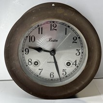 Vintage Chelsea Brass Shipstrike Boston Clock NO KEY - £234.66 GBP