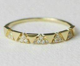 Unique 1.65CT Round Cut VVS1 Diamond Party Wear Band Ring 14K Yellow Gold Finish - £68.97 GBP