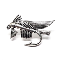 Wet Fly Pin Badge Fisherman Brooch Pin Pewter Angler Badge Lapel Pin Unisex Uk - £6.90 GBP