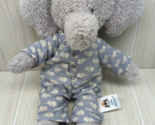 Little Jellycat London small Plush Bedtime Elephant Elly Gray wearing Pa... - $29.69