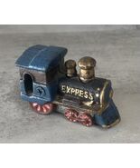 Vintage Cast Iron “Express” Train Locomotive Figurine – Blue &amp; Gold – Heavy - €16,92 EUR