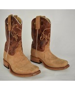 7 Gen Cowboy Boots Embroidered Bronco Horse Suede Leather Square Toe 13 ... - $94.78 CAD