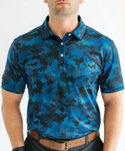 Yatta Golf Camouflage Golf Polo Blue - $45.00