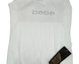 NWT bebe Logo Sheer Lace Back Bodysuit Size L White - $27.68