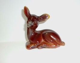 Fenton Glass Caramel Swirl Fawn Deer Figurine by Mosser Made In USA - $38.32