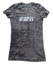 ESPN Womens Burnout Tee Shirt Gray Logo Graphic Size Small NWOT - $5.93